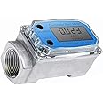 1 Inch Turbines FlowMeter LCD Digital Flowmeter 10-100LPM ±1% Accuracy for Diesel Gasoline Kerosene M Water DOOMUN