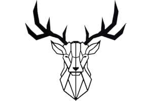 Hansmeier Hirsch-Wanddeko aus Metall | 75 x 75 cm | Hirschkopf Geweih | Wandskulptur Industrial Deko Metalldeko