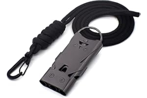 Chilee-any Sifflet de Secours 3 Tubes Sifflet Métal Haute Décibel avec Cordon, Sifflets de signalisation randonnée, Sifflet de Survie, pour Les urgences/Camping/Out Door