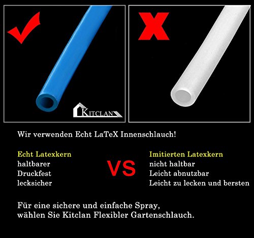 Kitclan Flexibler Gartenschlauch ( Verbesserter ), Wasserschlauch Dehnbar bis 30m mit Multifunktion Düse 8 Arten Brause für Bewässerung Gartenarbeit Autowäsche Reinigung - 3