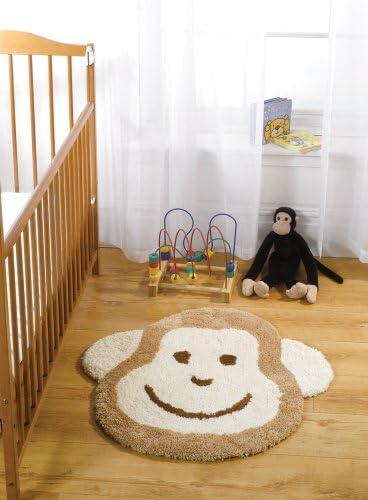 Pippa G Kiddy Nursery Cheeky Monkey Natural Rug 75 x 80cm