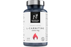 N NATNATURA HEALTH & BEAUTY L-Carnitine pure en gélules. Puissant brûleur de graisse naturel. Boostez votre énergie et améliorez vos performances, votre endurance et votre récupération. 120 gélules végétales.