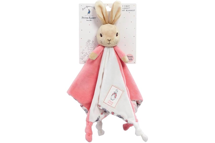 Official Beatrix Potter Flopsy Bunny Comfort Blanket - Peter Rabbit Soft Toy Comforter