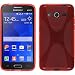Produktbild PhoneNatic Case für Samsung Galaxy Core 2 Hülle Silikon rot X-Style Cover Galaxy Core 2 Tasche + 2 Schutzfolien