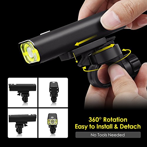 LED FahrradLicht, FisherMo Super Hell USB Wiederaufladbare Fahrradlampen Set, IPX4 Wasserdicht Fahrrad Rücklicht Frontlicht mit Einzigartig Halter für Alle Fahrräder Radfahren - 6