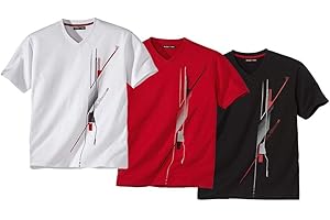 ATLAS FOR MEN - Set di 3 Magliette da Uomo - Scollo a V - Maniche Corte - Disponibili nelle Taglie Grandi