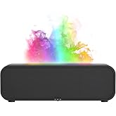 Qumox Flame Aroma Diffuser and Humidifier with Remote Control - 250ml, Ultrasonic Mist Quiet, Multicolor Flame Effect, Timer