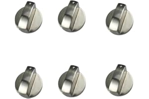 GYWHOOFT 6 Stück Drehknopf Herd, Gasherd Knöpfe Metall Universal Ofenschalter Rotary Schalter Gasherd Drehknöpfe für Ofen Gaskochfeld Tischgrill für 6 mm Achsbohrung