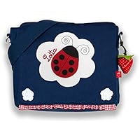 Kindergartentasche & Kindergartenrucksack in einem: Marienkäfer / Käfer für Mädchen (mit Namen) in blau
