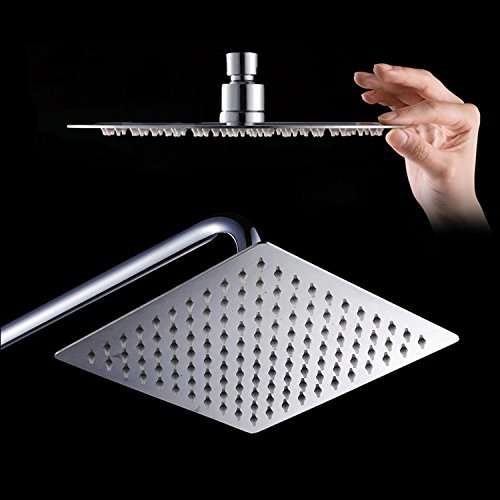 Ancheer Quadratische Duschkopf Regendusche Regenduschkopf Kopfbrause Regenbrause mit Anti-Kalk-Düsen Edelstahl poliert Spiegeleffekt hochglänzend - 5