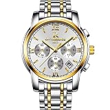 Love Life Herrenuhr, Professionelle Taucher Gold Edelstahl Zweifarbige Automatikuhr