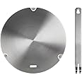 Heat Conduction Plate for Gas Stove, Induction Cooktop Mat, Stainless Steel Induction Adapter Plate with Removal Handle, Coffee Milk Cookware Simmer Ring Plate Induction Hob Heat Cooking (8.7inch)