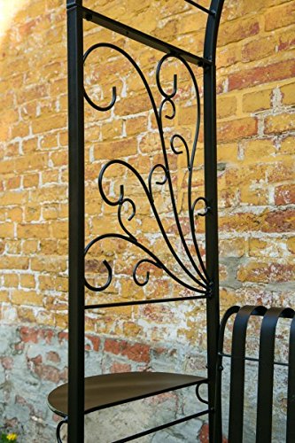 Rosenbogen mit Bank Zink + Schwarz Gartenbank Metallbank Pergolabank Laubenbank - 6