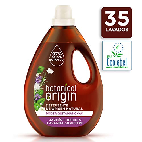 Botanical Origin Detergente Ecológico Líquido para la Ropa, Fragancia Jazmín Fresco & Lavanda Silvestre - 35 Lavados
