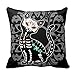 Cute Pillow Cover Cotton 20 X 20 Twin Sides Girly Day Of The Dead Cute Cat Custom Personalized Throw Pillowcase