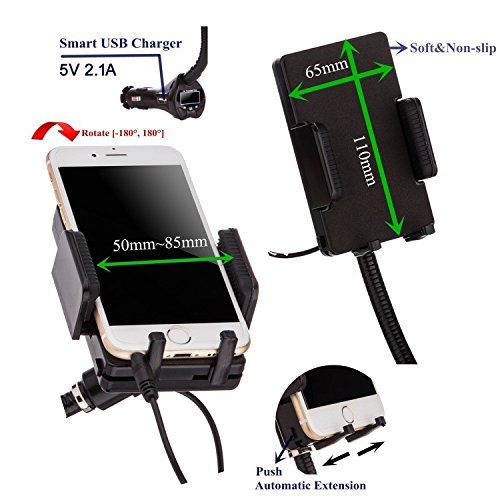 Trasmettitore FM radio auto kit, porta cellulare regolabile con caricatore USB per smartphone
