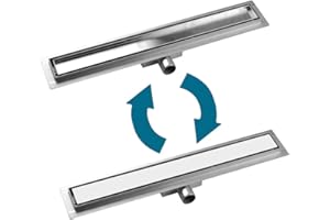 S SIENOC Desagüe de ducha de acero inoxidable 100cm extremadamente plano- Rejilla de ducha de desagüe de suelo de baño de acero inoxidable baño largo invisible - diseño moderno líneas