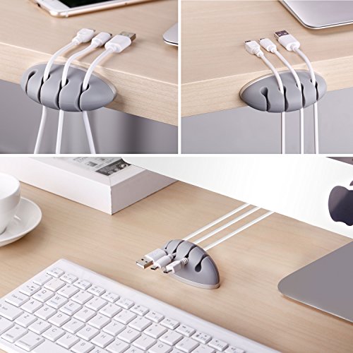 Hapurs Cable Ordenado Cable Organizador y Cable Administraci  n Sistema Cable Acortar Conformado Como un Dinosaurio Huevo para Alambres  Escritorio Cable Cable Titular  gris 