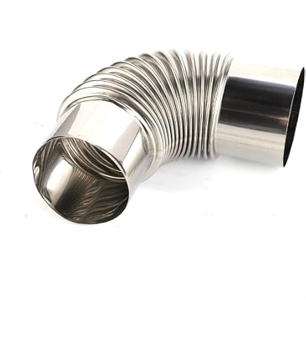 Gomito Per Tubo Fumario In Acciaio Inox 90° - Multidiametro (60mm) Per Stufe, Caminetti E Caldaie, Colore Argento
