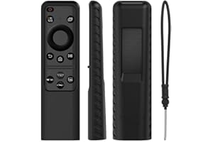LILITOK Etui na pilot zdalnego sterowania do Samsung SolarCell 2023 TM2360E BN59-01432A, silikonowe etui ze smyczą Anit-Lost do Samsung Smart TV BN59-01439A TM2361E etui zdalne (czarne)