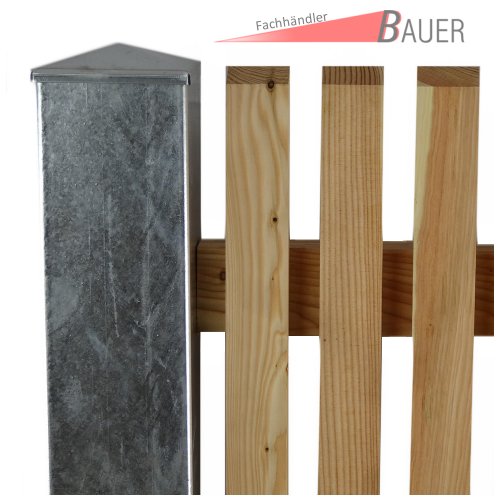 BAUER - Zaun- Torpfosten VZ, zum Einbetonieren, 80x80x3mm, L = 1900mm