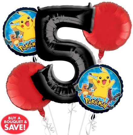 Pokemon 5th Birthday Balloon Bouquet