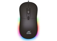 Ant Esports GM40 Wired Optical Gaming Mouse with RGB LED, Lightweight and Ergonomic Design, DPI Upto 2400, Compatible with Wi