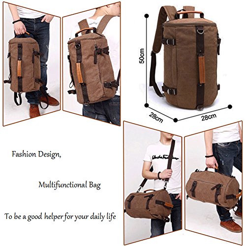 Fresion Mens Backpacks Shoulder Rucksack Bookbag Satchel Hiking Duffle Bag for Outdoor Sports (Black)