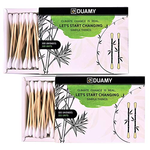 Cotons-tiges biodégradables. 600 cotons-tiges en bambou (2 boîtes en carton). Produit totalement biodégradable et biologique. Pas de BPA, zéro déchet, végétalien. Bâtonnets pour nettoyer les oreille.