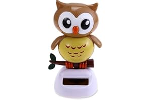 Vepoty Solar Angetriebene -Eule Figur Spielzeug Süße Tierische Vögel Schwingen Puppenspielzeug Auto Dashboard Decor Car Innenverzierung