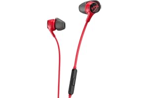 HyperX Cloud Earbuds II - Wired Gaming Earbuds 14mm Driver Built-in Microphone | 4 Ear Plug Sizes | 3.5mm Connector | Hard Case | PC, Console & Mobile Compatibility | Red