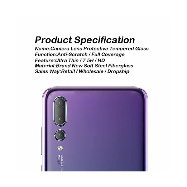 KAIBSEN® Huaiwei P20/P20 Pro lente de la cámara protector Super Clear Ultra 2.5D HD de nuevo lente de la cámara de vidrio templado película cubierta para Huaiwei P20/P20 Pro - Imagen 4