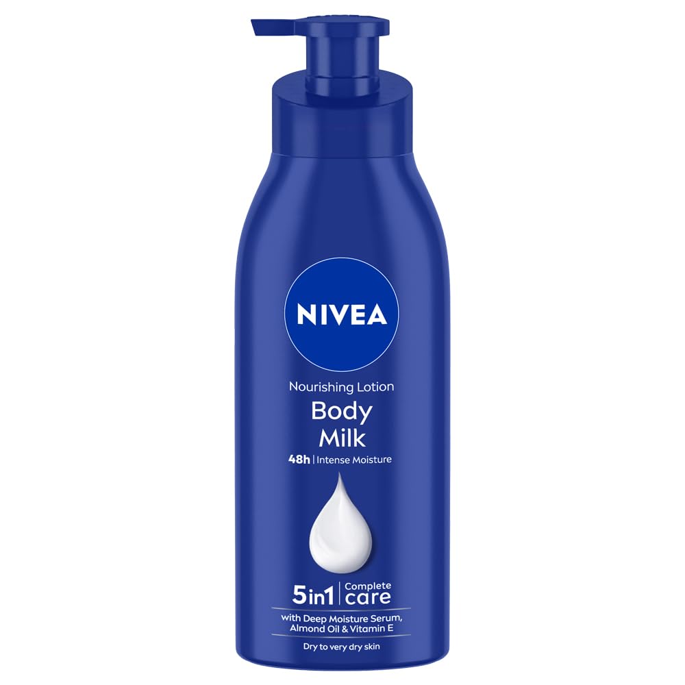 NIVEA Nourishing Body Milk 400ml Body Lotion | 48 H Moisturization | With 2X Almond Oil | Smooth and Healthy Looking Skin |Fo