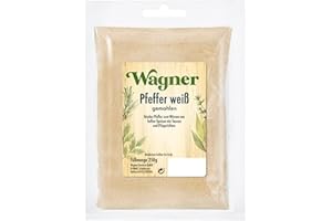 Wagner Gewürze Pfeffer weiß gemahlen, 1er Pack (1 x 250 g)
