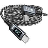 GIANAC 100W Cavo USB C USB C Lungo [3M] 90-Gradi Cavo USB Type-C Ricarica Rapida 5A USB C con Display a LED per iPhone 15/15 