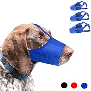 ILEPARK Bozal para Perros, 1 Set de 3 Bozales de Perros Ajustables de Nylon para Perros Pequeños Grandes Medianos para Evitar Morder, Ladrar y Masticar (S,Azul)