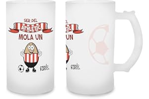 MUNDOHUEVO Jarra de cerveza Ser del Athletic mola un huevo. Cristal esmerilado de primera calidad AAA. 80 x 150 mm. 500 ml