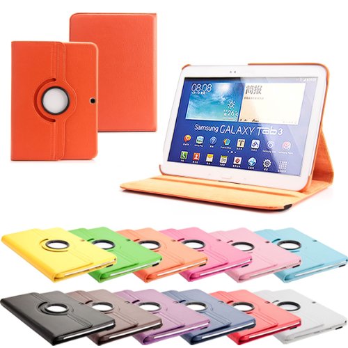 360   Tab3 10 1 Standtasche f  r SAMSUNG GALAXY TAB 3 10 1 P5200 P5210 P5220 H  lle Schutz Etui Tasche Cover  Orange 