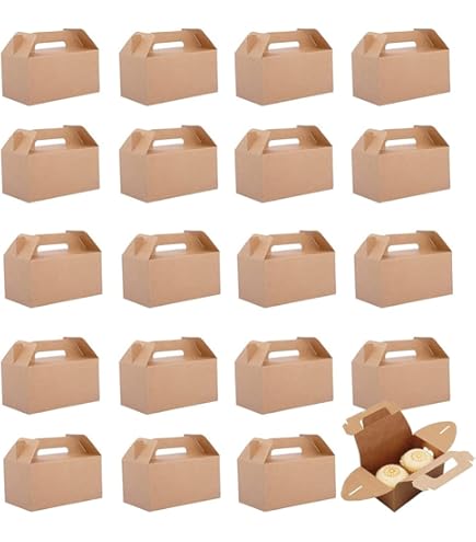 Scatole Cupcake 6 Fori Con Finestra - Con Inserti Anti-scivolo Per Muffin E Pasticcini | Set Da 20 Pezzi Marrone - Foto 10
