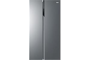 Haier - Réfrigérateur Américain - 2 Portes - Classe Énergétique E - Technologie Total No Frost Multi Air Flow - Inox - 337L + 191L (Congélateur) - 177,5 x 90,8 x 64,7 cm - Modèle HSR3918ENPG