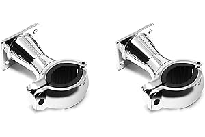 Abrazaderas de manillar de dirección de repuesto universal para los altavoces estéreo de los sistemas de audio de motocicleta Aileap (cromo, abrazadera de dirección de 1 a 1,25 pulgadas)