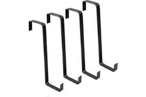 PUCIO Porte Manteau Porte Noir，4x PatèRe Acier Inox Crochet Porte Porte Standart, Porte Manteau Porte Sans Percage, Placard Armoire, Cuisine Salle De Bains Chambre à Coucher, Noir