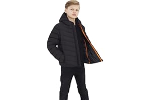 Brave Soul Grant Boys Puffer Hooded Jacket Lightweight Warm Padded Winter Coat