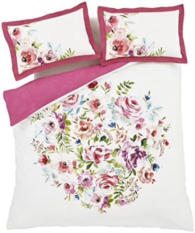 Catherine Lansfield Bright Floral Quilt Set, Polyester/Cotton, Multi-Colour, Super King