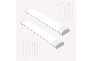 ANTENLICHT Plafoniera LED Soffitto 40cm con Spina Plug and Play o Cablata, Semplice Collegamento in Serie Plafoniera Garage 16W 1760LM Bianco Freddo 5000K, Barra LED Tubo Impermeabile IP65, 2 Pezzi