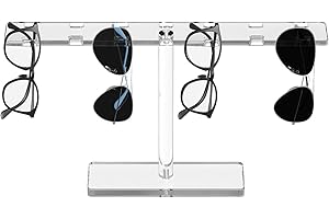 HapSmile Sunglasses Stand Glasses Stand, Glasses Holder Stands Transparent Acrylic Material Holds Up To 14 Pairs of Spectacles, Sunglasses Organiser Suitable for Tables Desks And Bedrooms
