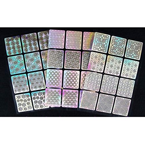 Nagelaufkleber Vinyls Nail Art Maniküre Spitzen Schablone DIY Stanz Werkzeuge Zufallsmuster - 4