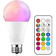 iLC Colour Changing Light Bulb, 70 Watt Equivalent, Cool White 5700K 10W E27 Edison Screw RGBW LED Light Bulbs Colour Changing Lights, 12 Color Choices - IR Remote Control Included