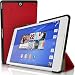 Produktbild igadgitz Rot PU Ledertasche Hülle Smart Cover für Sony Xperia Z3 Tablet Compact SGP611 mit Multi-Winkel Betrachtungs + Auto Sleep/Wake + Displayschutzfolie