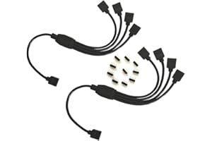 HUABLUE 2pcs/pack schwarz 4Pin LED Splitter Kabel Y Splitter Verteiler Kabel LED Stripe Verbinder für Eine zu Vier SMD 5050 3528 RGB LED Streifen LED TV Hintergrundbeleuchtung 30cm/11.81inch